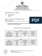 SM. 42 S. 2022 2023 Schedule of 3rd Periodical Test