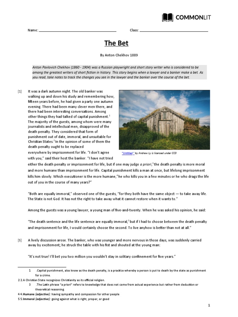 Perspectives on Freedom in "The Bet" | PDF | Capital Punishment ...
