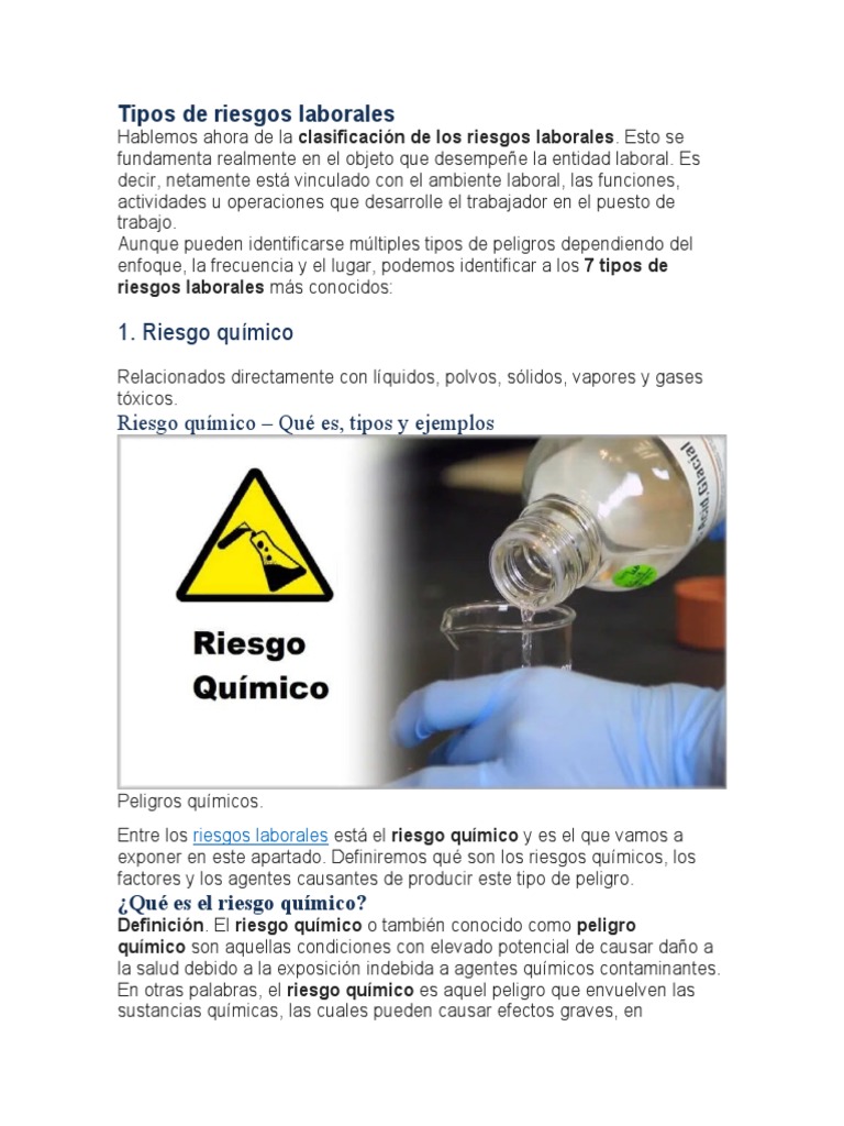 Tipos de Riesgos Laborales | PDF | Seguridad y salud ocupacional ...