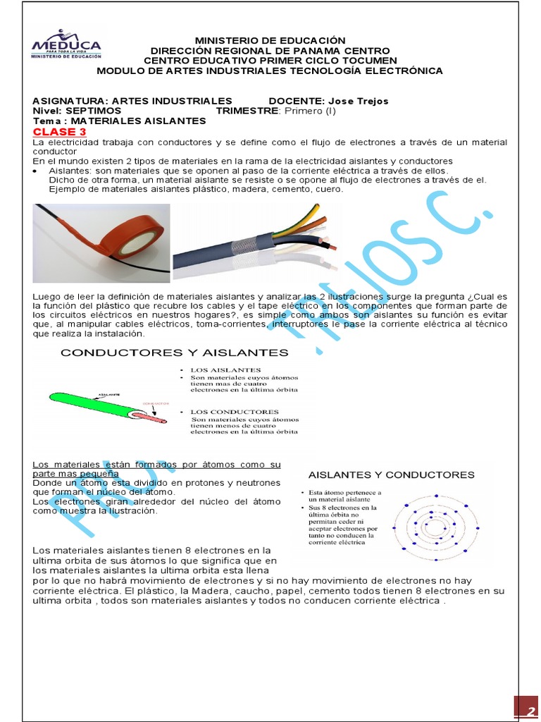 Clase 1 Materiales Aislantes y Materiales Conductores | PDF