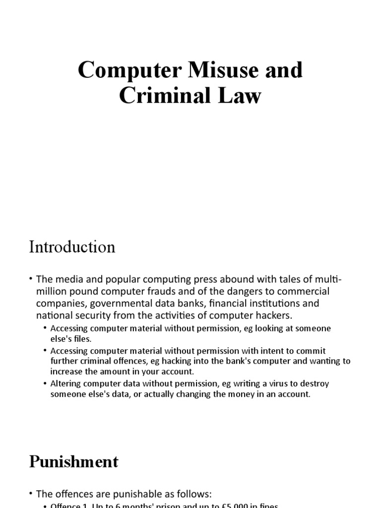 Overview of Computer Misuse Law | PDF | Fraud | Security Hacker