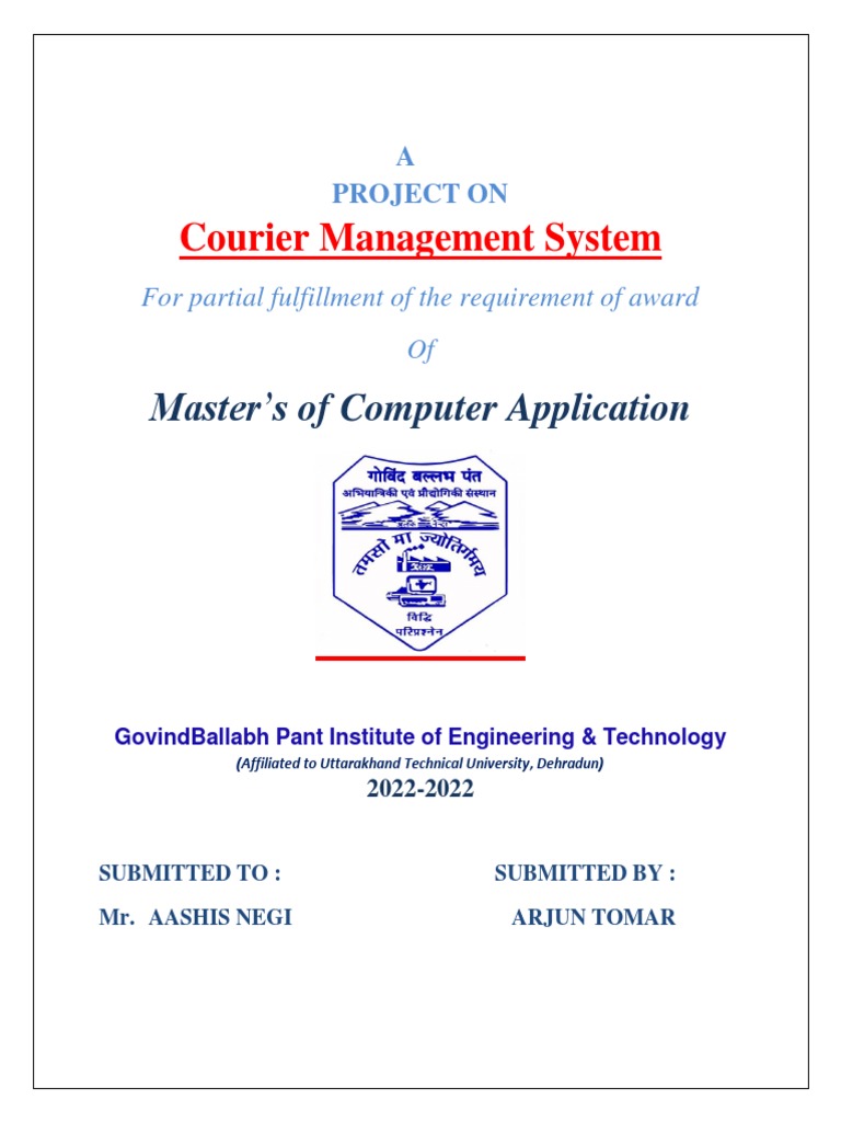 Courier Management System Project Report | PDF | Php | World Wide Web