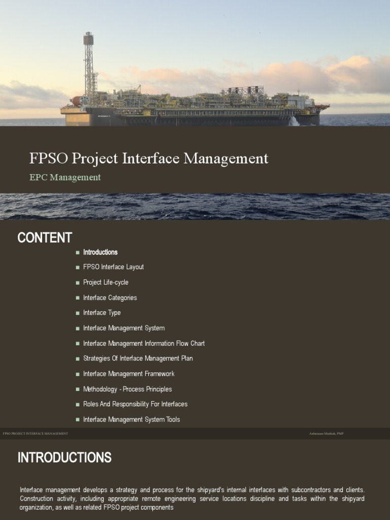 FPSO Project Interface Management Plan | PDF