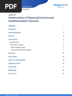 Antiderivatives of Polynomial Functions and Antidifferentiation Theorems