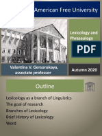 Kazakh-American Free University Lexicology and Phraseology