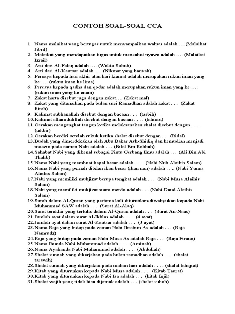 Contoh Soal Cca Pdf