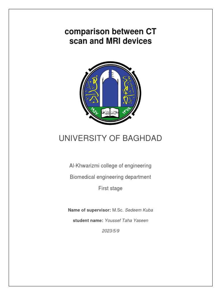 Comparison Between CT and MRI | PDF | Magnetic Resonance Imaging | Ct Scan