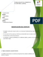 Modificación Del Estatuto, Aumento y Reducción Del Capital