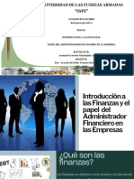 Introducción A Las Finanzas y El Rol Del Administrador Financiero en Las Empresas