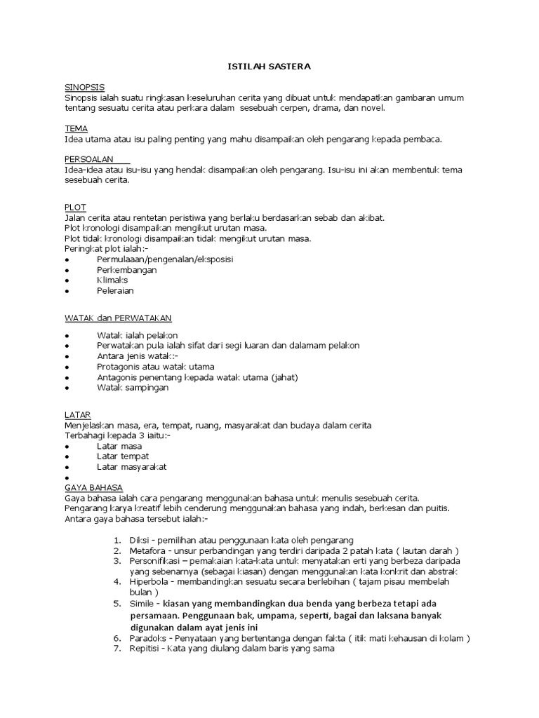 Istilah Sastera | PDF