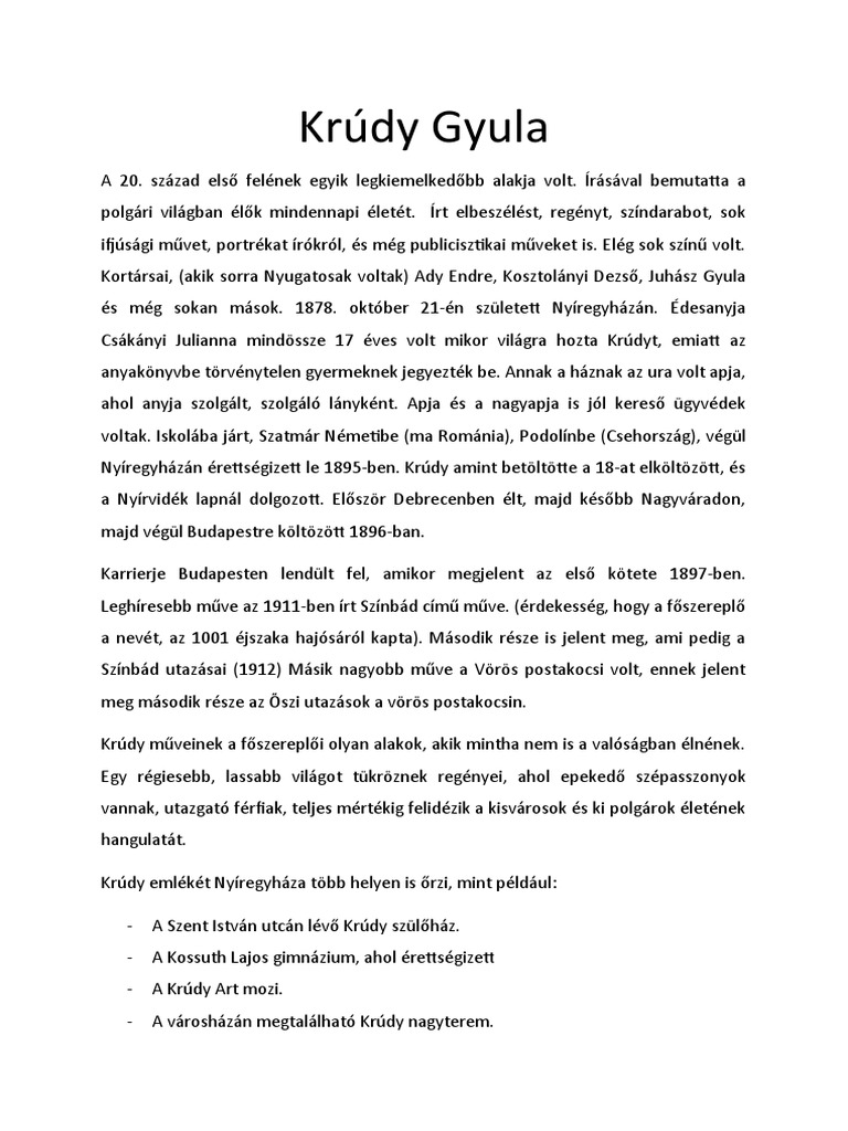 Krúdy Gyula | PDF