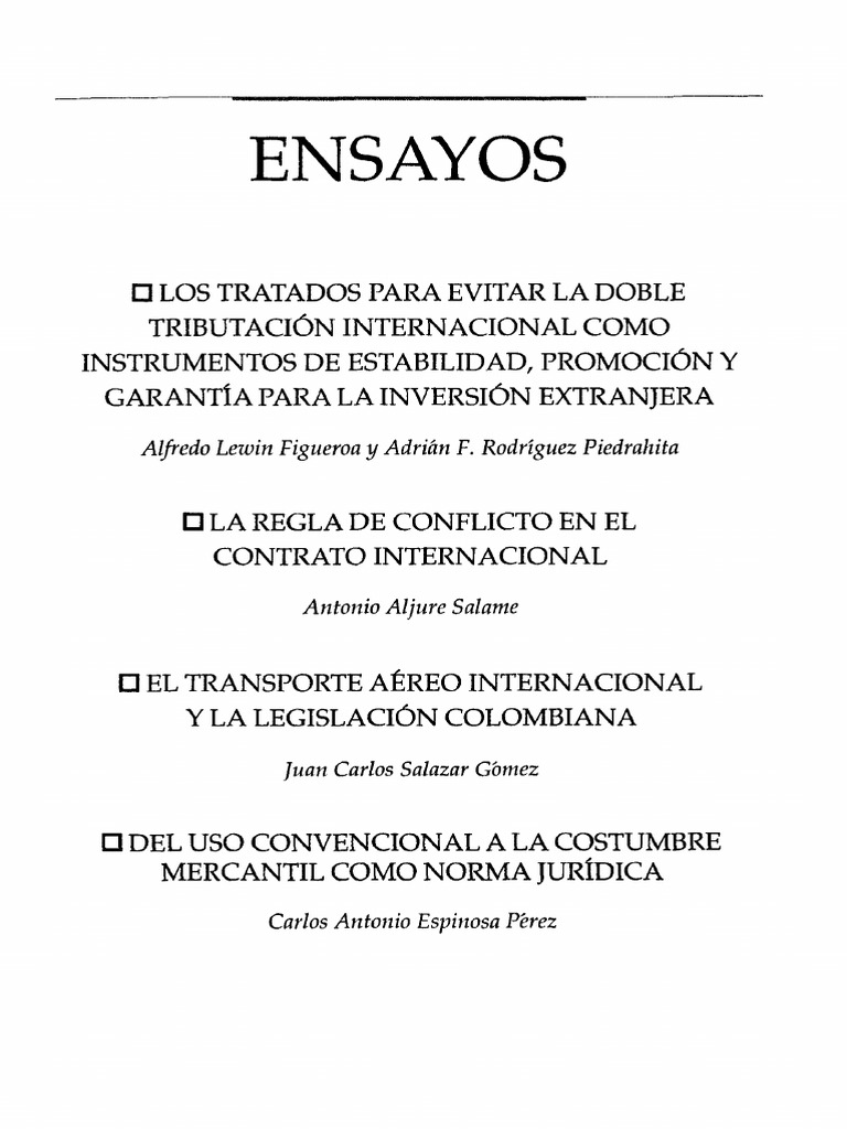 Tratados Doble Tributacion Internacional Pdf Impuestos Doble