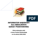 Informator Naborowy Dla Absolwentã W Szkã Å Podstawowych 2020 - 2021