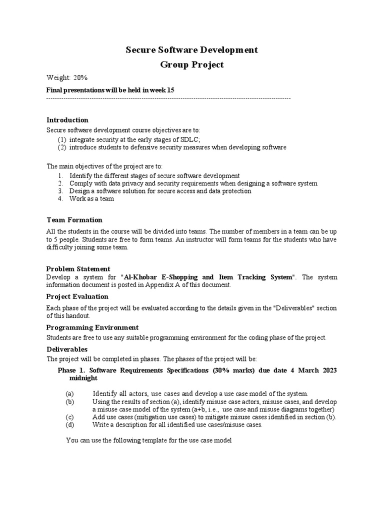 Project Description SWE 445 T222 | PDF | Use Case | Credit Card