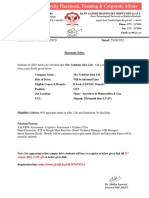 RGPV Placement Notice for Vodafone Idea Ltd Online Drive