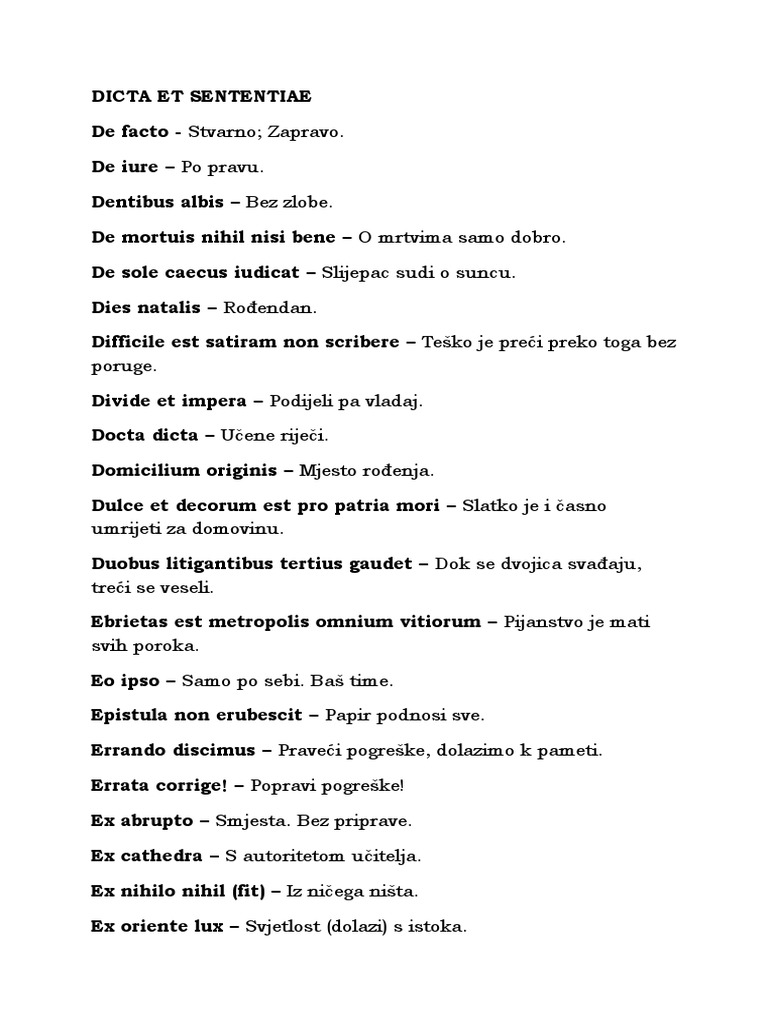 Dicta Et Sententiae Ii | PDF