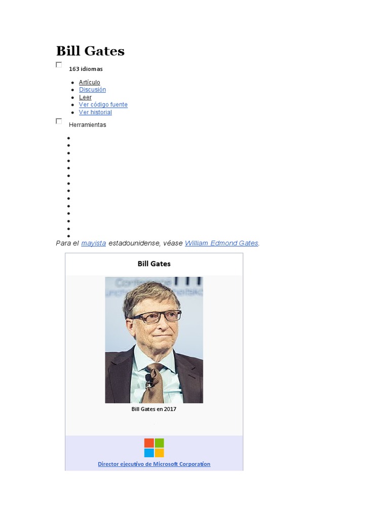 Biografia de Bill Gates | PDF | Microcomputadoras | Ingeniería Informática