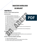 Preparation Paper XII Biology 2023