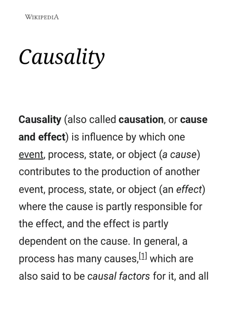 Causality - Wikipedia | PDF