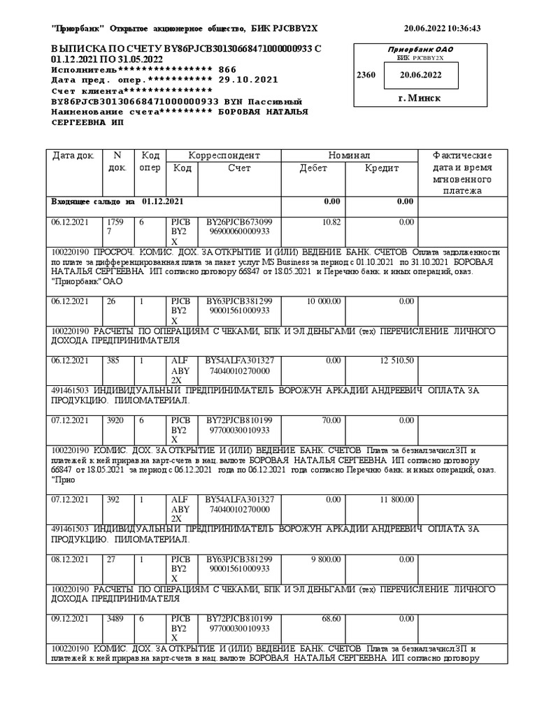 Выписка 12.2021-05.2022 | PDF