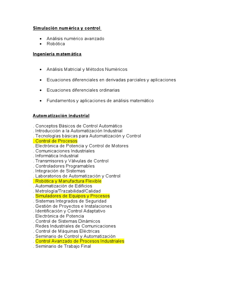 Simulación Numérica y Control | PDF | Procesamiento de datos ...