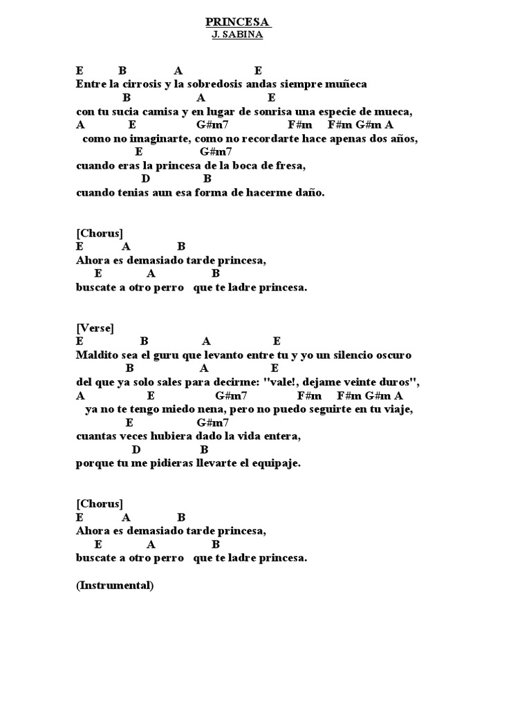 Acordes y letra de 