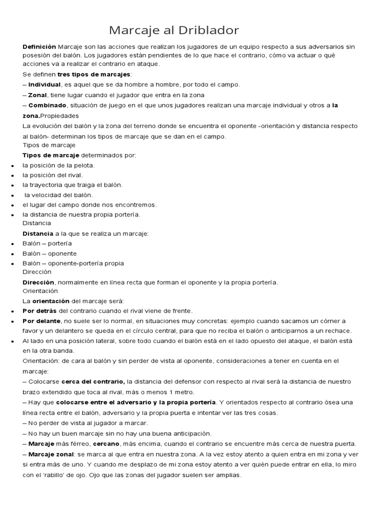 Tipos de Marcaje en Baloncesto | PDF | Defensor (Asociación de Fútbol ...