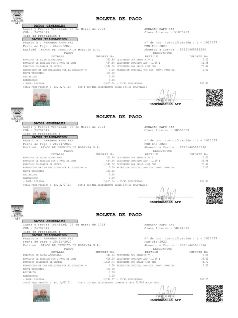 Boletas de Pago PDF Dinero Bancario