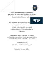 Observancia de Las Garantías Del Debido Procedimiento Administrativo