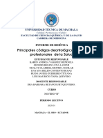 Principales Códigos Deontológicos de Los Profesionales de La Salud