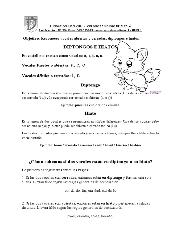Diptongos y Hiatos en Castellano | PDF | Voz humana | Lingüística