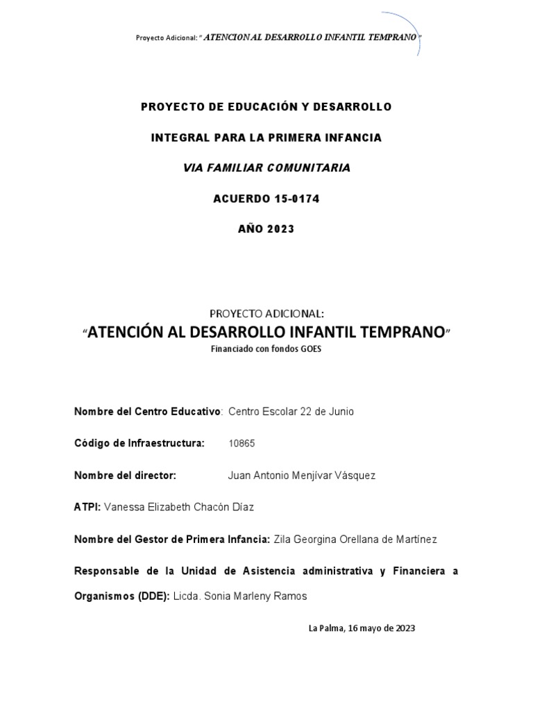 Atención Integral a la Primera Infancia | PDF