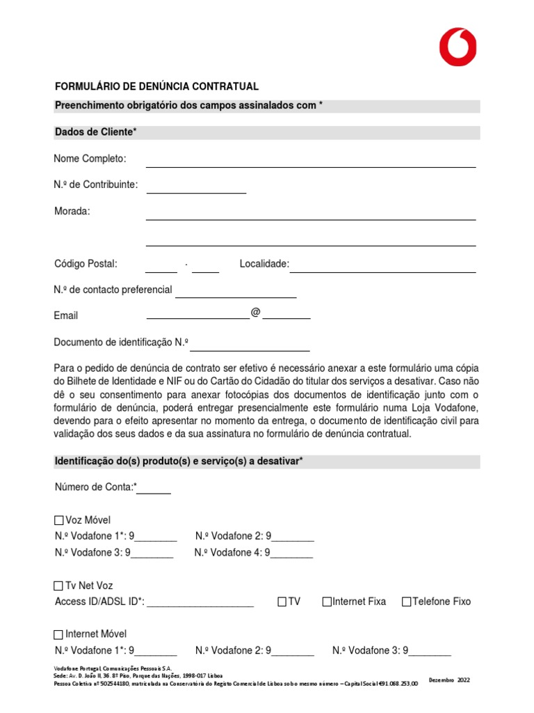 Formul rio de den ncia contratual vdf pdf