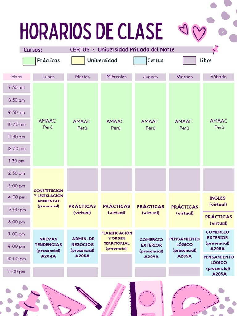 Horario de Clases Amaac Upn Certus PDF