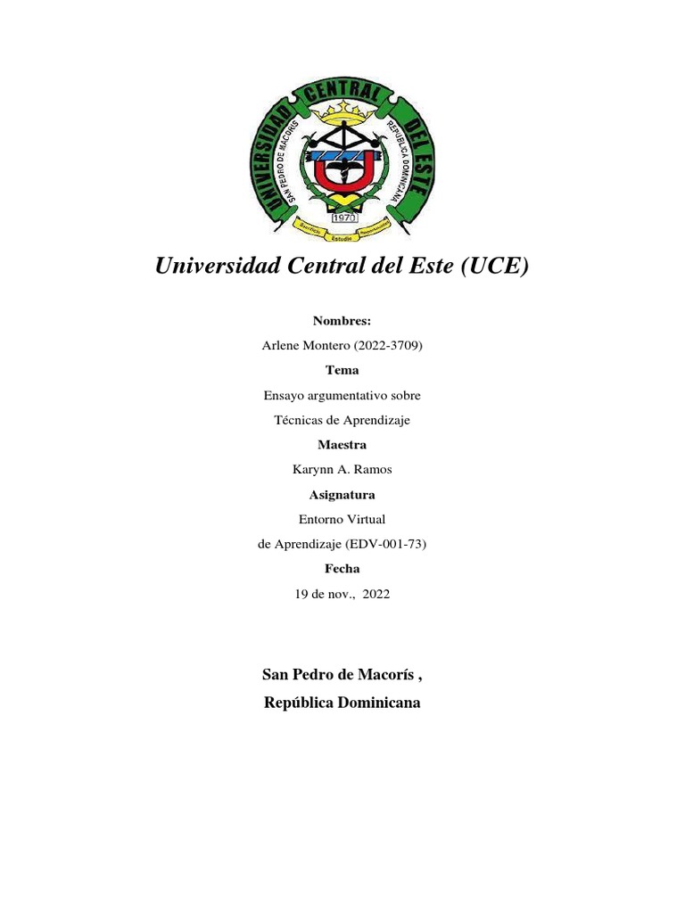 Ensayo Argumentativo | PDF | Aprendizaje | Conocimiento