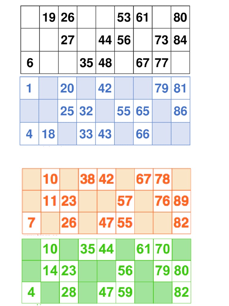 Cartones de Lotería | PDF