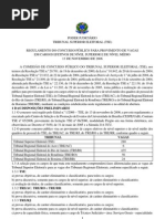 edital TRE RJ 2006 conteúdo programático