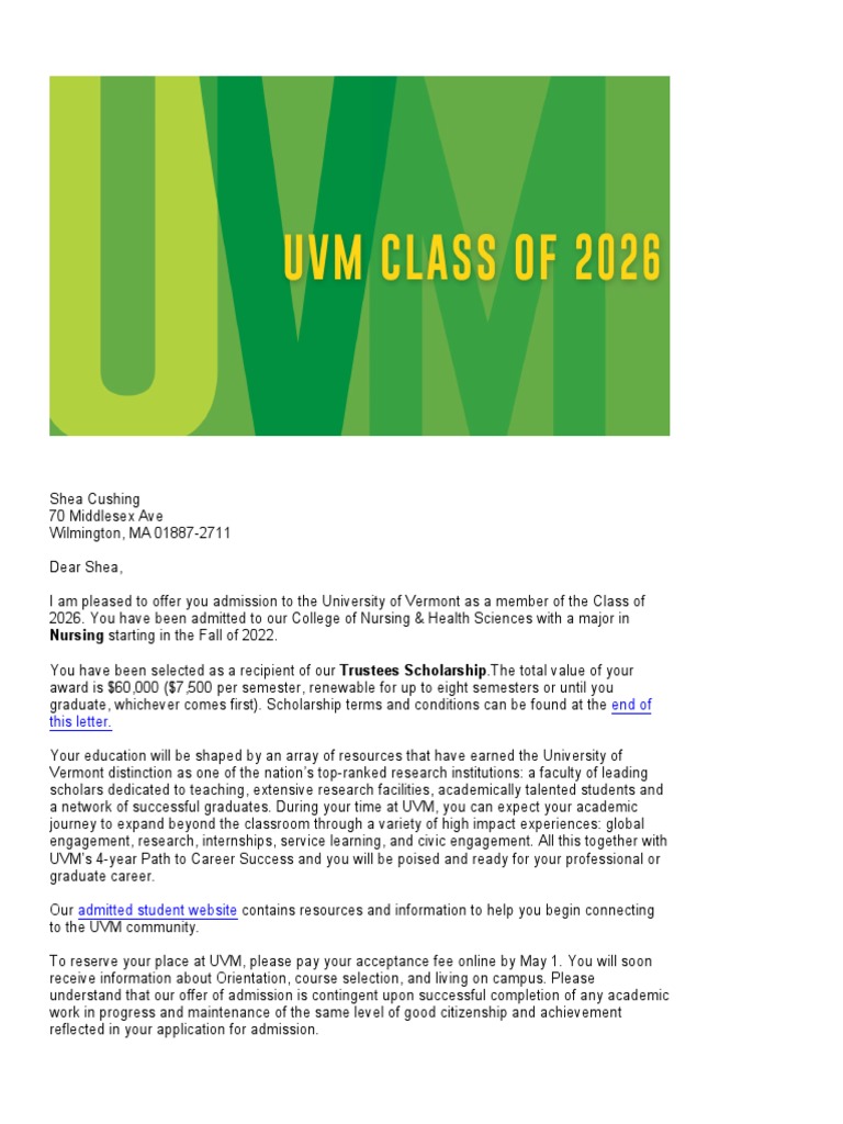 Uvm Acceptance The Truth Behind Getting In - 6zhwd2h