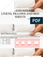 Types and Sizes of Linens, Pillows and