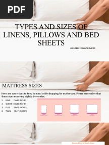 Types and Sizes of Linens, Pillows and