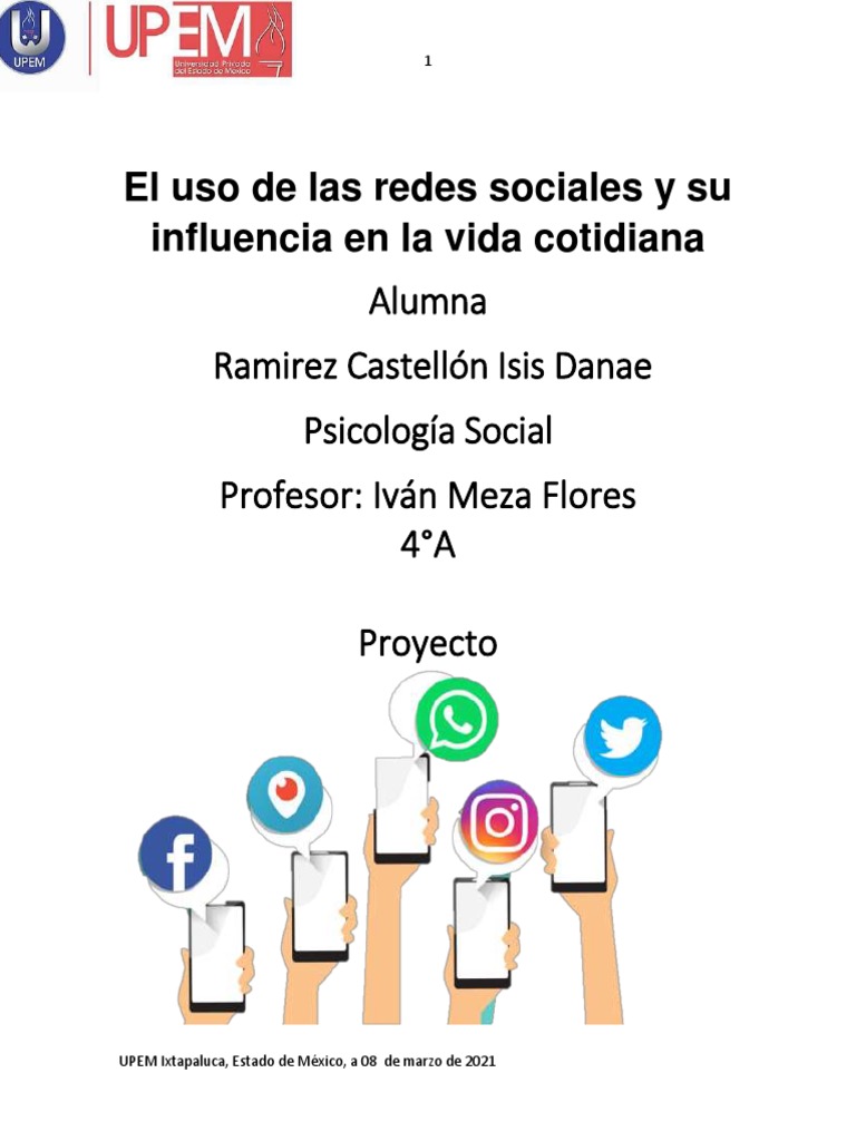 El Uso de Las Redes Sociales y Su Influencia en La Vida Cotidian | PDF