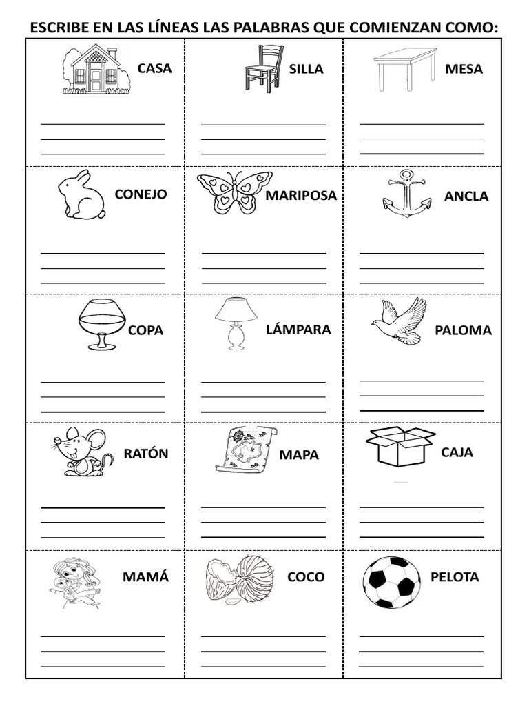 Ejercicios de Sílabas para Niños | PDF