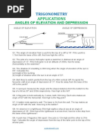 Trigonometry Elevation and Depression Applications