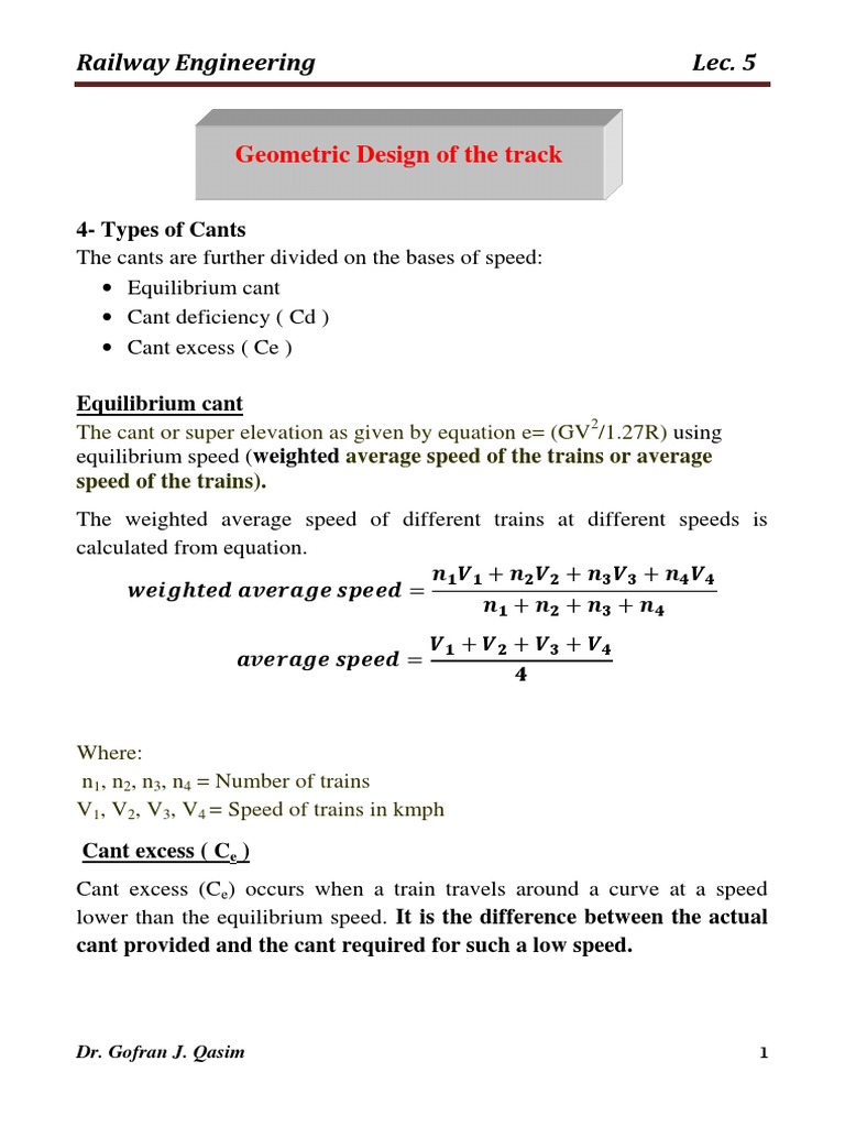 Understanding Cant Deficiency in Railways | PDF | Land Transport ...