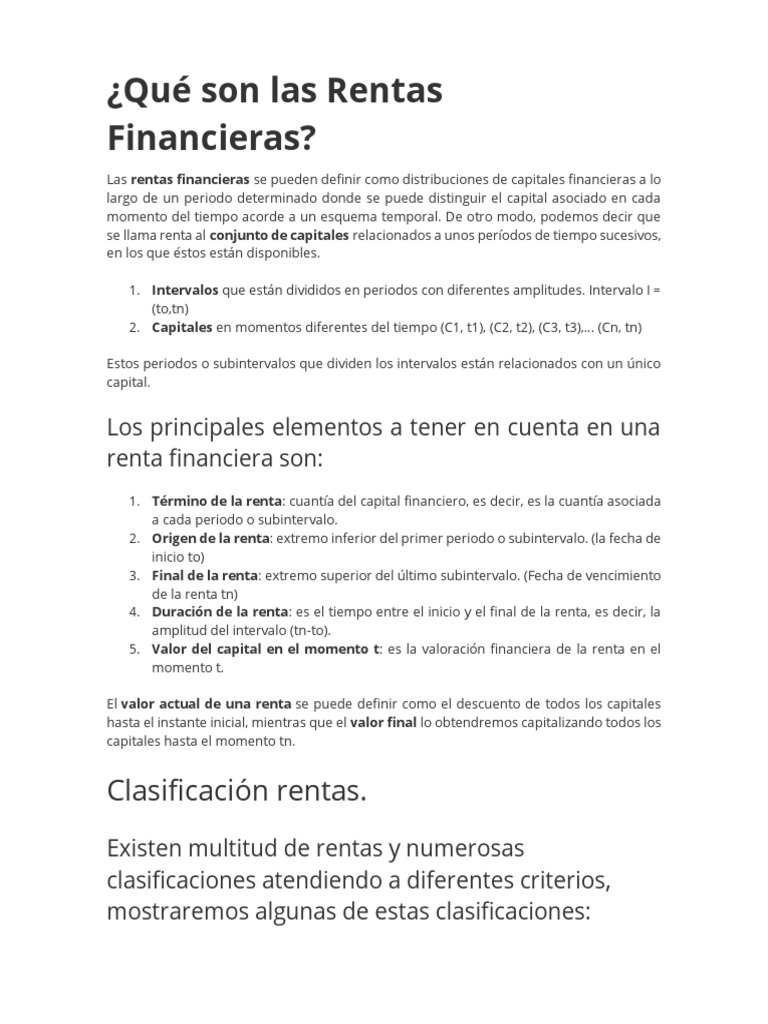 Rentas Financieras | PDF