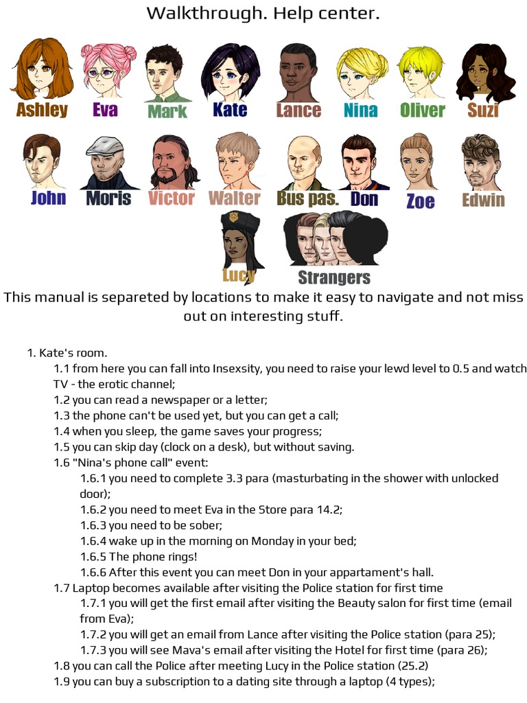 Insexsity Game Walkthrough Guide | PDF