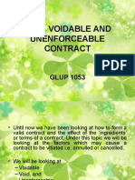 Void, Voidable and Unenforceable Contract