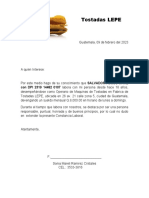 Carta de Constancia Laboral