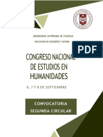 Convocatoria Congreso de Estudios en Humanidadaes 2023. Segunda Circular 