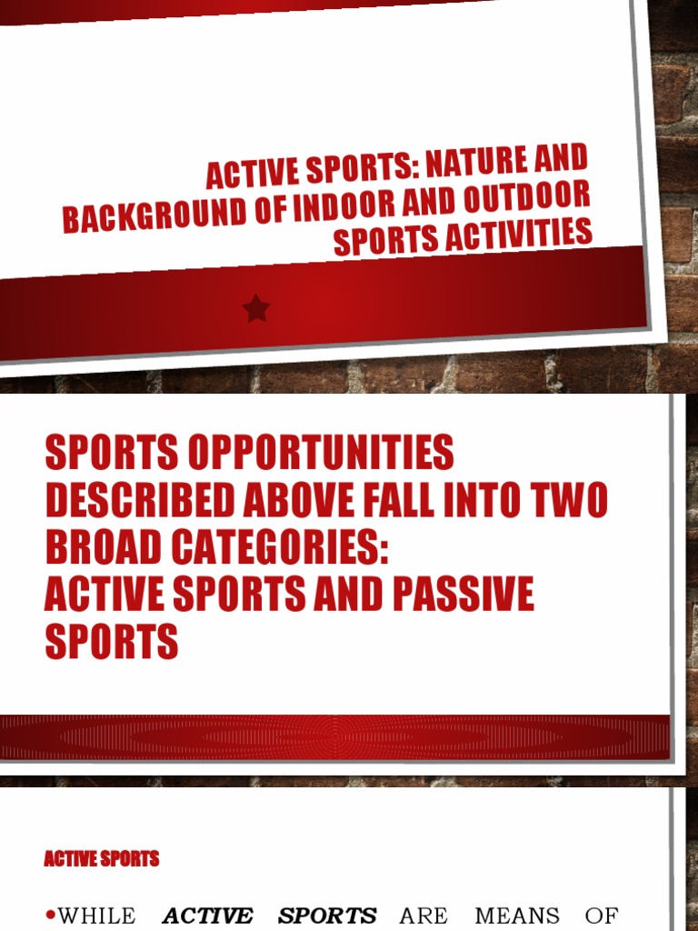 Active Sports: Indoor and Outdoor Overview | PDF